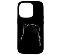 Maman Chat Ragdoll Art Linéaire Minimaliste Yeux Bleus Coque pour iPhone 14 Pro