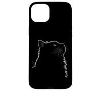 Maman Chat Ragdoll Art Linéaire Minimaliste Yeux Bleus Coque pour iPhone 15 Plus