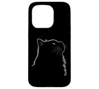 Maman Chat Ragdoll Art Linéaire Minimaliste Yeux Bleus Coque pour iPhone 15 Pro