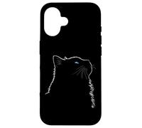 Maman Chat Ragdoll Art Linéaire Minimaliste Yeux Bleus Coque pour iPhone 16