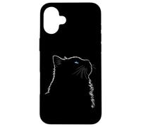 Maman Chat Ragdoll Art Linéaire Minimaliste Yeux Bleus Coque pour iPhone 16 Plus