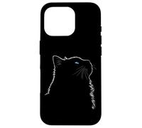 Maman Chat Ragdoll Art Linéaire Minimaliste Yeux Bleus Coque pour iPhone 16 Pro