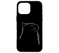Maman Chat Ragdoll Art Linéaire Minimaliste Yeux Bleus Coque pour iPhone 16 Pro Max