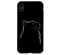 Maman Chat Ragdoll Art Linéaire Minimaliste Yeux Bleus Coque pour iPhone XS Max