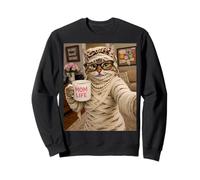 Maman Chat Selfie Meme Humour Maman Mignon Amour Appréciation Sweatshirt