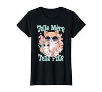 Maman Chat Telle mère telle fille fête idée cadeau Humour T-Shirt