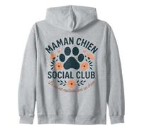 Maman Chien Cadeau Femme Amour Chiot Empreinte Fleur Sweat à Capuche