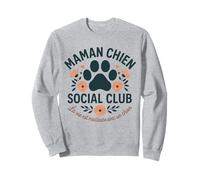 Maman Chien Cadeau Femme Amour Chiot Empreinte Fleur Sweatshirt