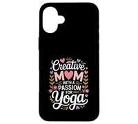 Maman créative avec Une Passion pour la Vie des Amateurs de Yoga Coque pour iPhone 16 Plus