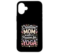 Maman créative avec Une Passion pour la Vie des Amateurs de Yoga Coque pour iPhone 16 Plus