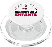 Maman de 2 Enfants Jauge Humour Fatiguée Énergie Faible PopSockets PopGrip pour MagSafe