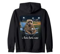 Maman de Baseball babouin drôle, Je vis Ici Maintenant Sweat à Capuche