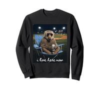 Maman de Baseball babouin drôle, Je vis Ici Maintenant Sweatshirt