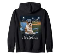 Maman de Baseball drôle avec Un Chien, j'habite Ici Maintenant Sweat à Capuche