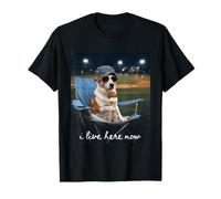 Maman de Baseball drôle avec Un Chien, j'habite Ici Maintenant T-Shirt