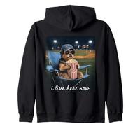 Maman de Baseball Griffon drôle, Je vis Ici Maintenant Sweat à Capuche