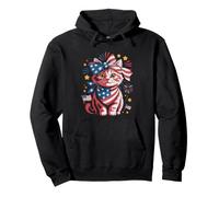 Maman De Chat Patriote Quatre Juillet USA Sweat à Capuche