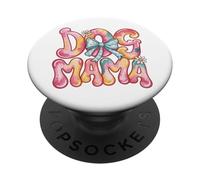 Maman de Chien Pastel Rétro Coup de Pinceau PopSockets PopGrip Adhésif