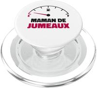 Maman de Jumeaux Jauge Humour Fatiguée Énergie Faible PopSockets PopGrip pour MagSafe