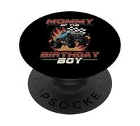 Maman de la fête d'anniversaire Monster Truck Mom PopSockets PopGrip Adhésif