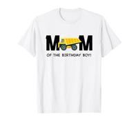 Maman de l'anniversaire garçon camion de construction premier anniversaire T-Shirt