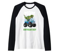 Maman de l'anniversaire garçon Dinosaure Monstre Camion Manche Raglan
