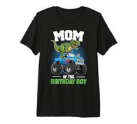 Maman de l'anniversaire garçon Dinosaure Monstre Camion T-Shirt Haut de Gamme