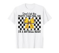Maman de softball, ne te laisse pas tromper par son joli visage T-Shirt