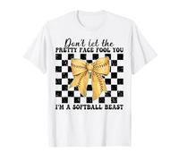 Maman de softball, ne te laisse pas tromper par son joli visage T-Shirt