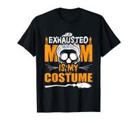 Maman épuisée est mon costume Halloween Skull Scream T-Shirt