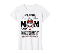 Maman et Assistante de Service Alimentaire pour la fête des mères Double bénédiction T-Shirt