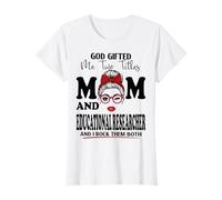 Maman et chercheur éducatif fête des mères Double bénédiction T-Shirt