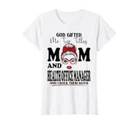 Maman et gestionnaire de Bureau de santé fête des mères Double bénédiction T-Shirt