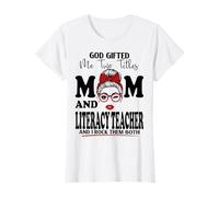 Maman et Professeur d'alphabétisation pour la fête des mères Double bénédiction T-Shirt