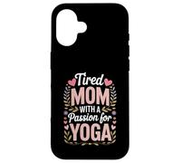 Maman fatiguée avec Une Passion pour Le Yoga drôle Coque pour iPhone 16