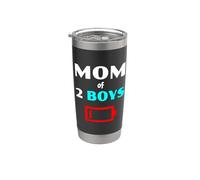 Maman fatiguée de 2 garçons drôle mère avec deux fils batterie faible Gobelet isotherme en acier inoxydable double paroi
