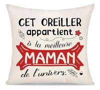 Maman Housse de Coussin Coussin décoratif offert par ma Fille et mon Fils | Cet Oreiller Appartient à la Meilleure Maman de l'univers,Cadeaux pour la fête des Mères,un anniversaire ou Noël