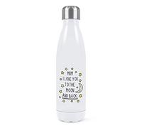 Maman I Love You à la Folie Double Mur Gourde Isolé Acier Inoxydable Sport Boissons 500ml Blanc