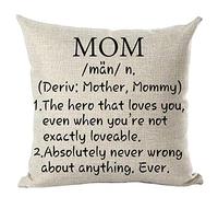 Maman, L'Héroïne Qui t'aime Même Quand Tu N'Es Pas Toujours Facile À Aimer. Housses De Coussins Confortable Housse Coussin Lavable Taie d'oreiller pour Lit Chambre Salon 45X45Cm
