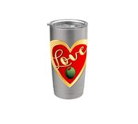 MAMAN MAMIE Cœur Olive verte au poivron rouge Olives Gobelet isotherme en acier inoxydable double paroi