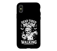 Maman Morte et fatiguée Walking Zombie Coffee Mum Halloween Coque pour iPhone X/XS