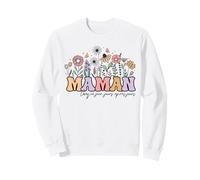 Maman Motif Floral Rétro Groovy Cadeau Fête des Mères Sweatshirt