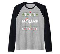 Maman Noël Matin Mignon Assorti Famille Noël Maman Père Noël Manche Raglan