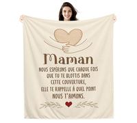 Maman Nous Espérons Que Chaque Fois que Tu te blottis Dans Cette Couverture elle Te Rappelle à Quel Point Nous t’aimons Couverture pour Maman Anniversaire Fête des Mères Cadeau de Noël(maman-b)