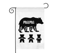 Maman ours avec ses bébés ours Drapeaux de jardin (12,5 x 18 pouces) - Bannière aux couleurs éclatantes pour décoration extérieure de jardin et de maison