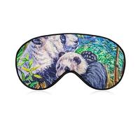 Maman Panda Ours Masque De Sommeil Bandeau Bambou Forêt Réglable Super-Lisse Doux Masque Pour Les Yeux Couverture pour Hommes Femmes Voyage et Sieste