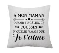 Maman Papa Coussin Housse Fête des mères Fête des pères Cadeau Cadeau pour Maman Papa de la Part de Sa Fille et de Fils Coussin Housse Maman Coussin Housse Femmes Hommes Anniversaire Noël (Maman)