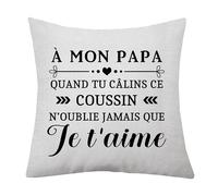 Maman Papa Coussin Housse Fête des mères Fête des pères Cadeau Cadeau pour Maman Papa de la Part de Sa Fille et de Fils Coussin Housse Maman Coussin Housse Femmes Hommes Anniversaire Noël (Papa)