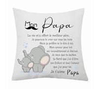 Maman Papa Coussin Housse Fête des mères Fête des pères Cadeau pour Maman Papa de la Part de Sa Fille et de Fils Coussin Housse Maman Coussin Housse Femmes Hommes Anniversaire Noël (Papa-1)