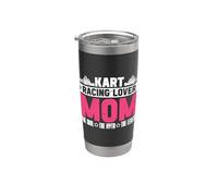 Maman passionnée de courses de karting L'idole Le pilote de karting Kart Racing Gobelet isotherme en acier inoxydable double paroi